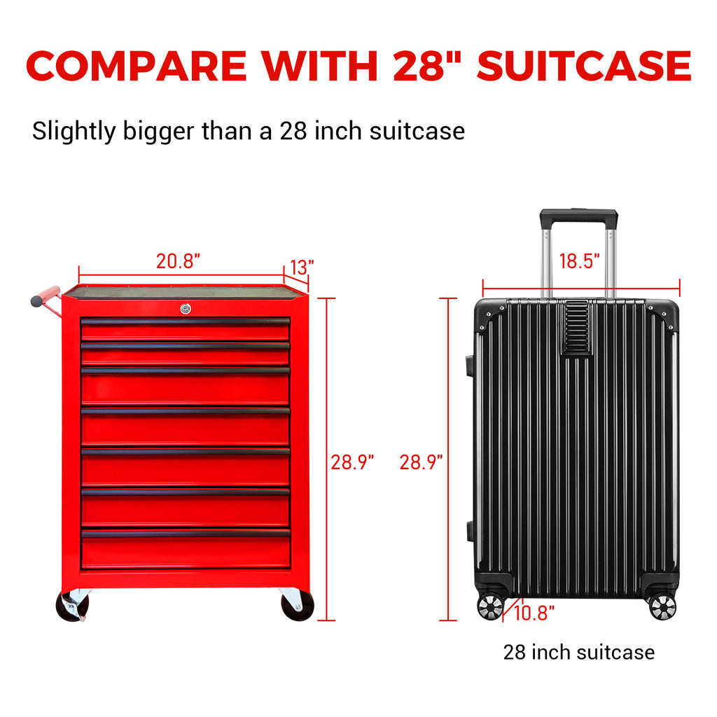 Rolling Tool Chest 7-Drawer Steel Cabinet with Ball-Bearing Slides – image 4