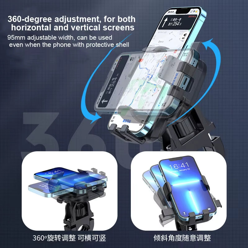 Bike Phone Mount - 360 Degree Rotating Handlebar Phone Holder – image 4