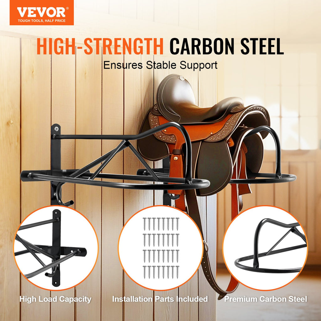 Wall Mount Saddle Rack 8-Pack with Pad Bar, Heavy Duty Steel – image 2