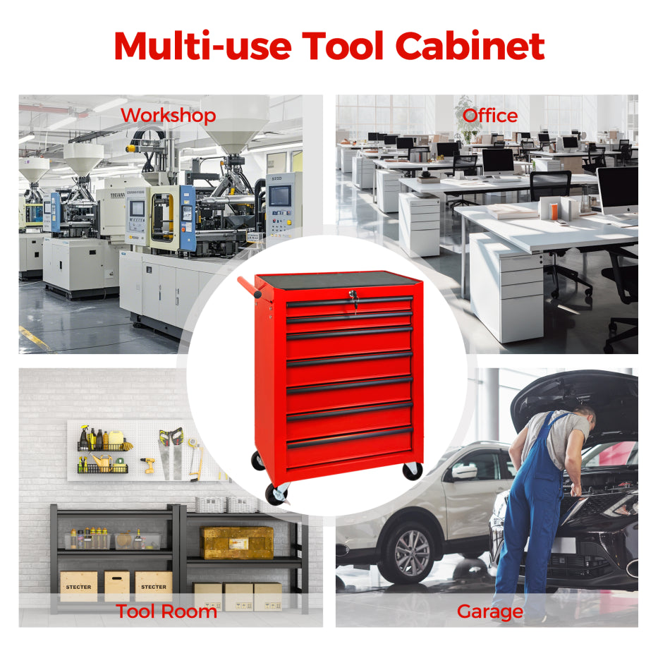 Rolling Tool Chest 7-Drawer Steel Cabinet with Ball-Bearing Slides – image 11