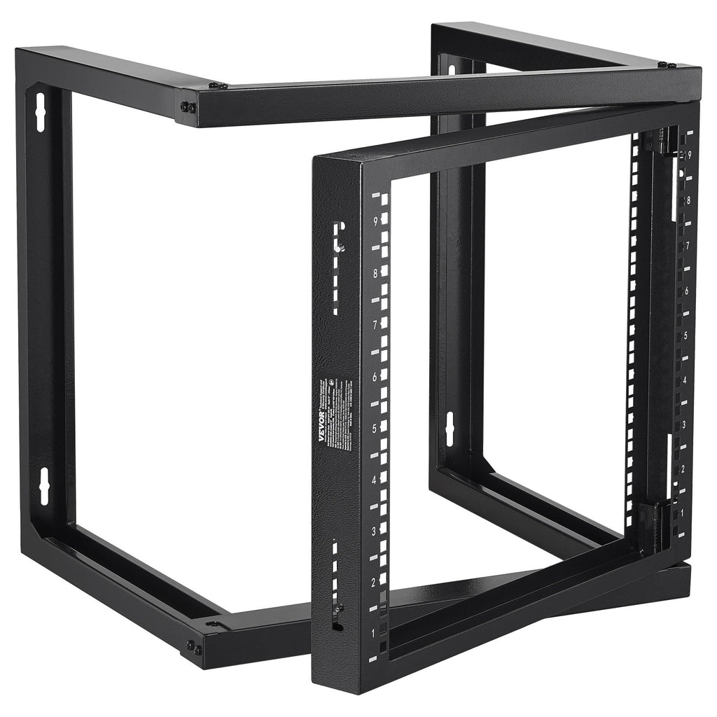 9U Wall Mount Open Frame Network Rack, 150 lb Capacity, 18 in Deep – image 2
