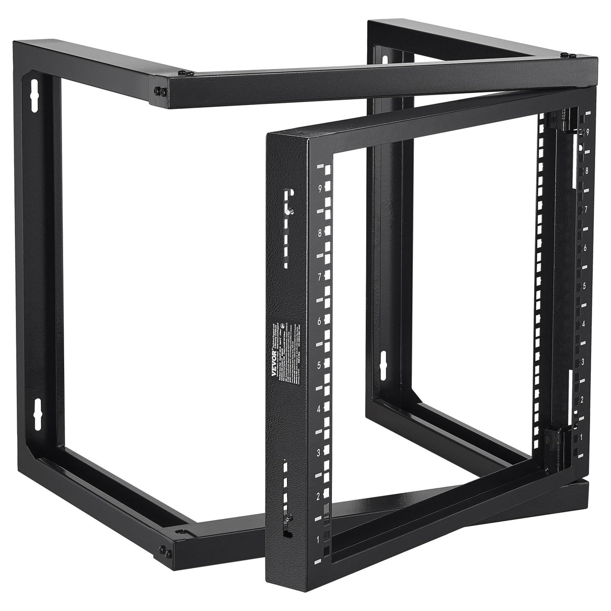 9U Wall Mount Open Frame Network Rack, 150 lb Capacity, 18 in Deep – image 2