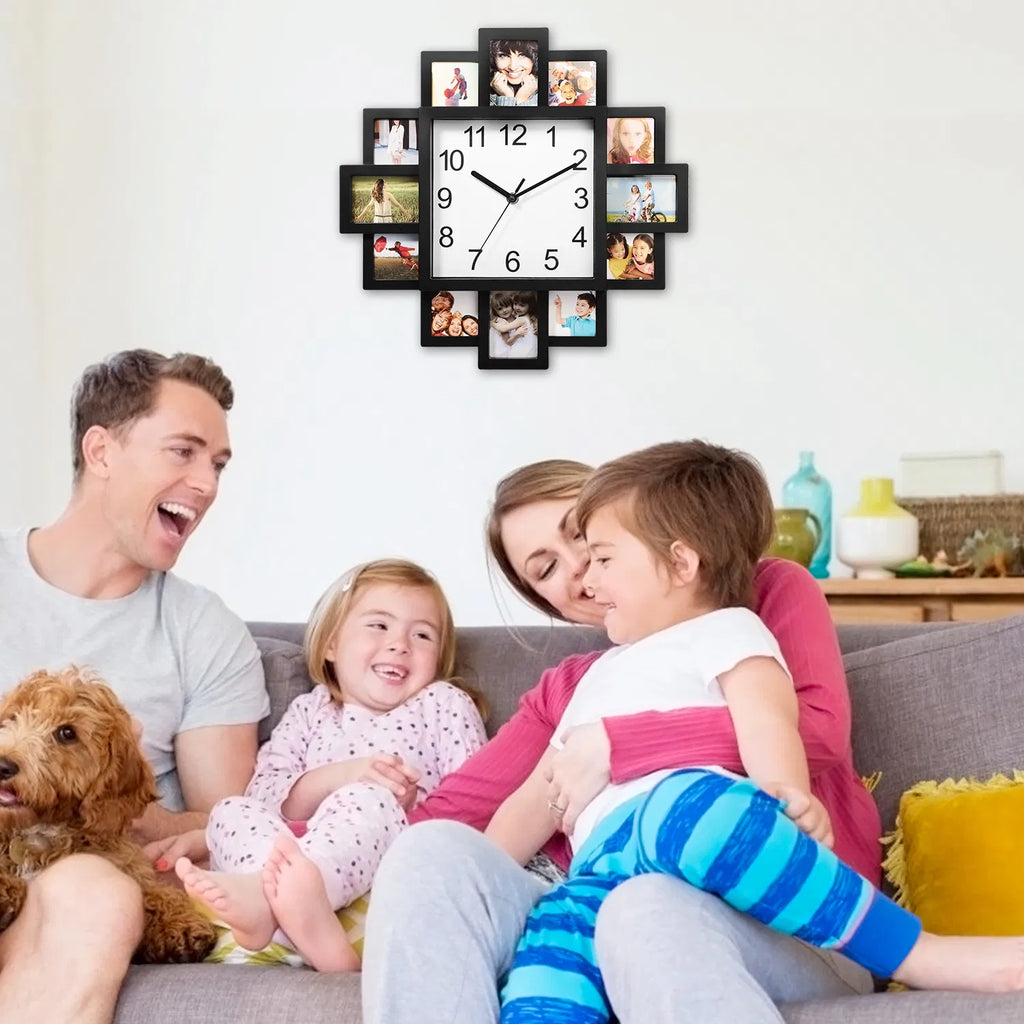 Photo Collage Wall Clock with 12 Picture Frame Slots, 15.35 in – image 7
