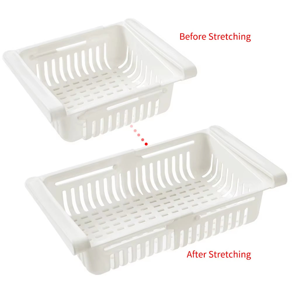 Fridge Drawer Organizer - Expandable Hanging Under-Shelf Bin – image 4