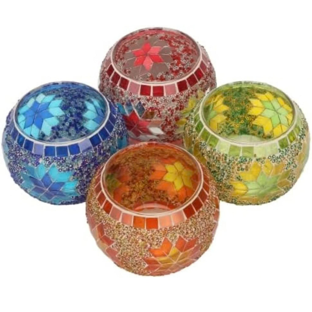 Mosaic Glass Votive Candle Holders, Set of 4 – image 2