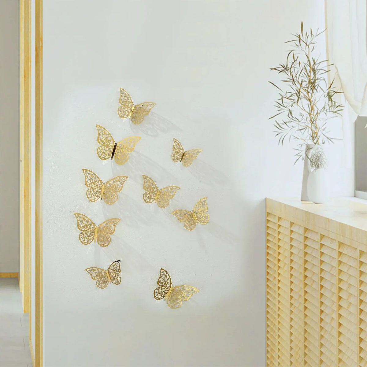 3D Metal Butterfly Wall Decor 12 Pack - Party & Room Decorations