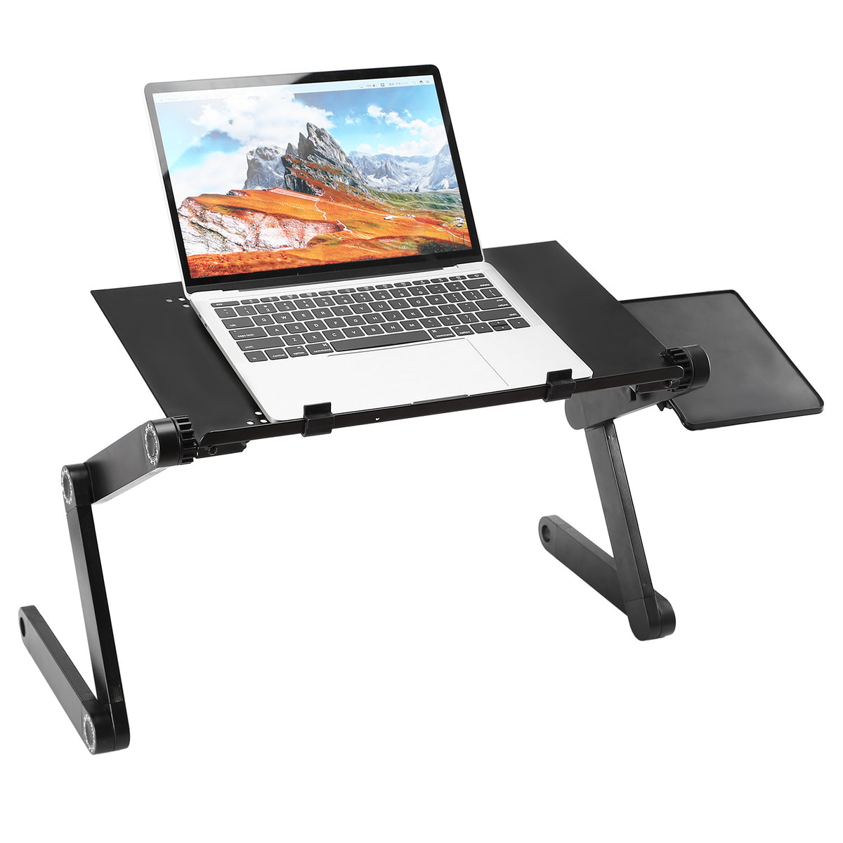 Foldable Laptop Table with Mouse Board, Aluminum