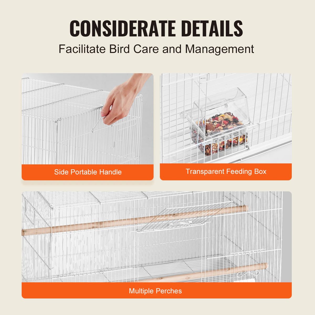 Flight Bird Cage 30 in, Stackable Carbon Steel Cage for Small Birds – image 6