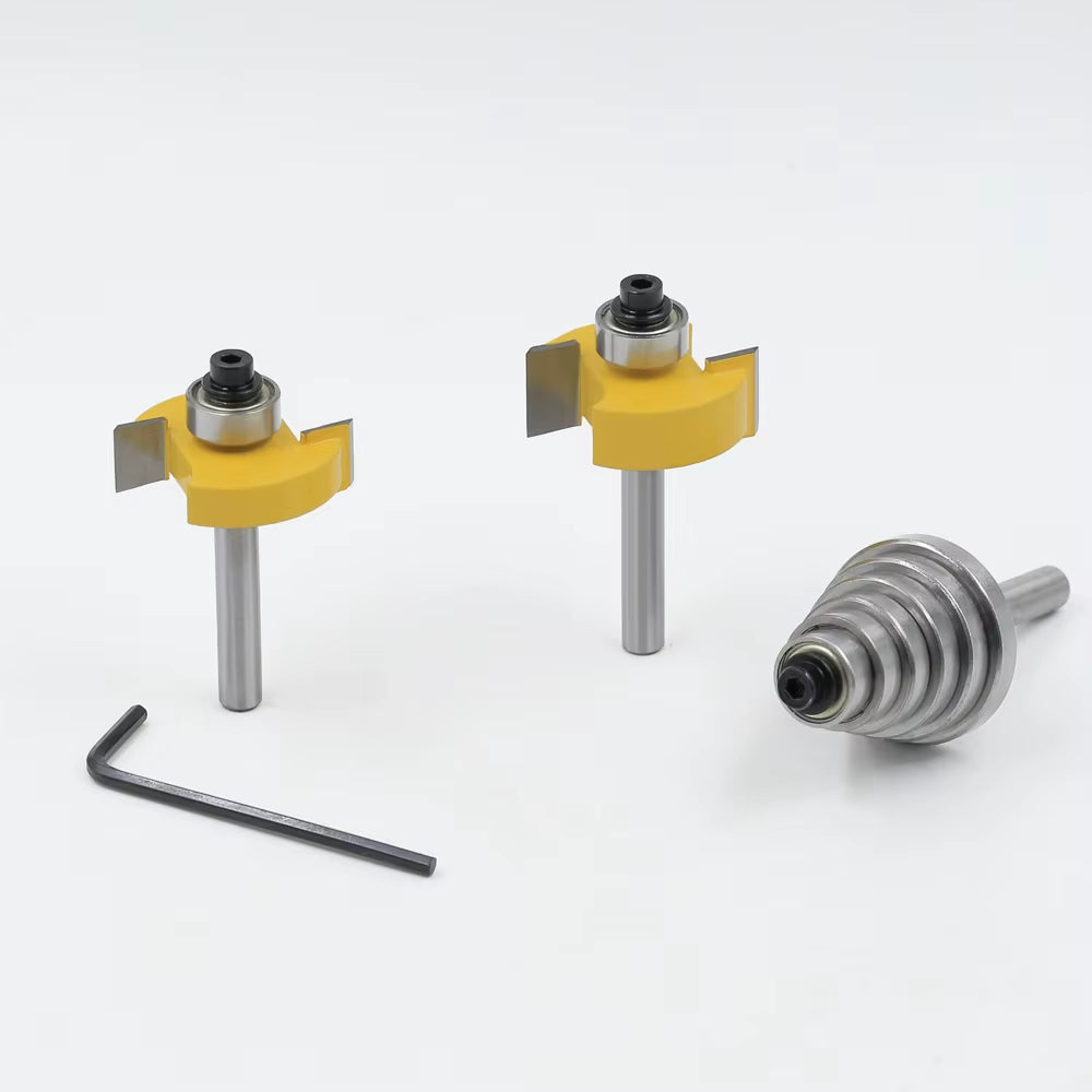 Rabbet Router Bit Set with 6 Bearings, 1/4 in Shank Carbide, 3-Piece – image 7