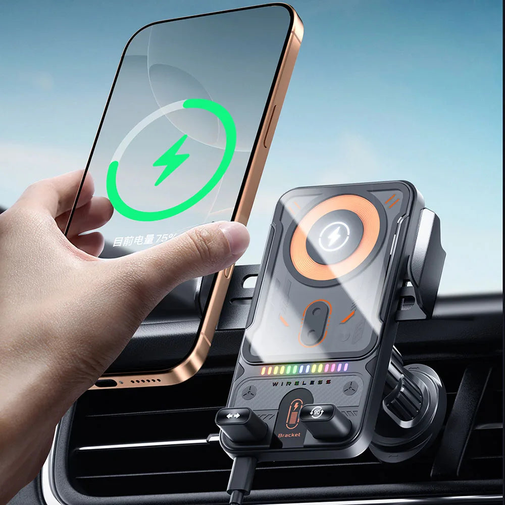 Auto-Clamping Wireless Car Charger Mount – 15W Vent Holder – image 2