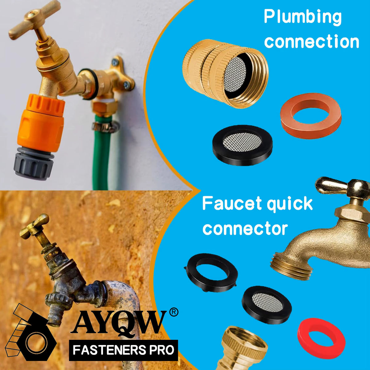 Plumbing Faucet and Hose Bib Washer Assortment Kit 203 Pcs