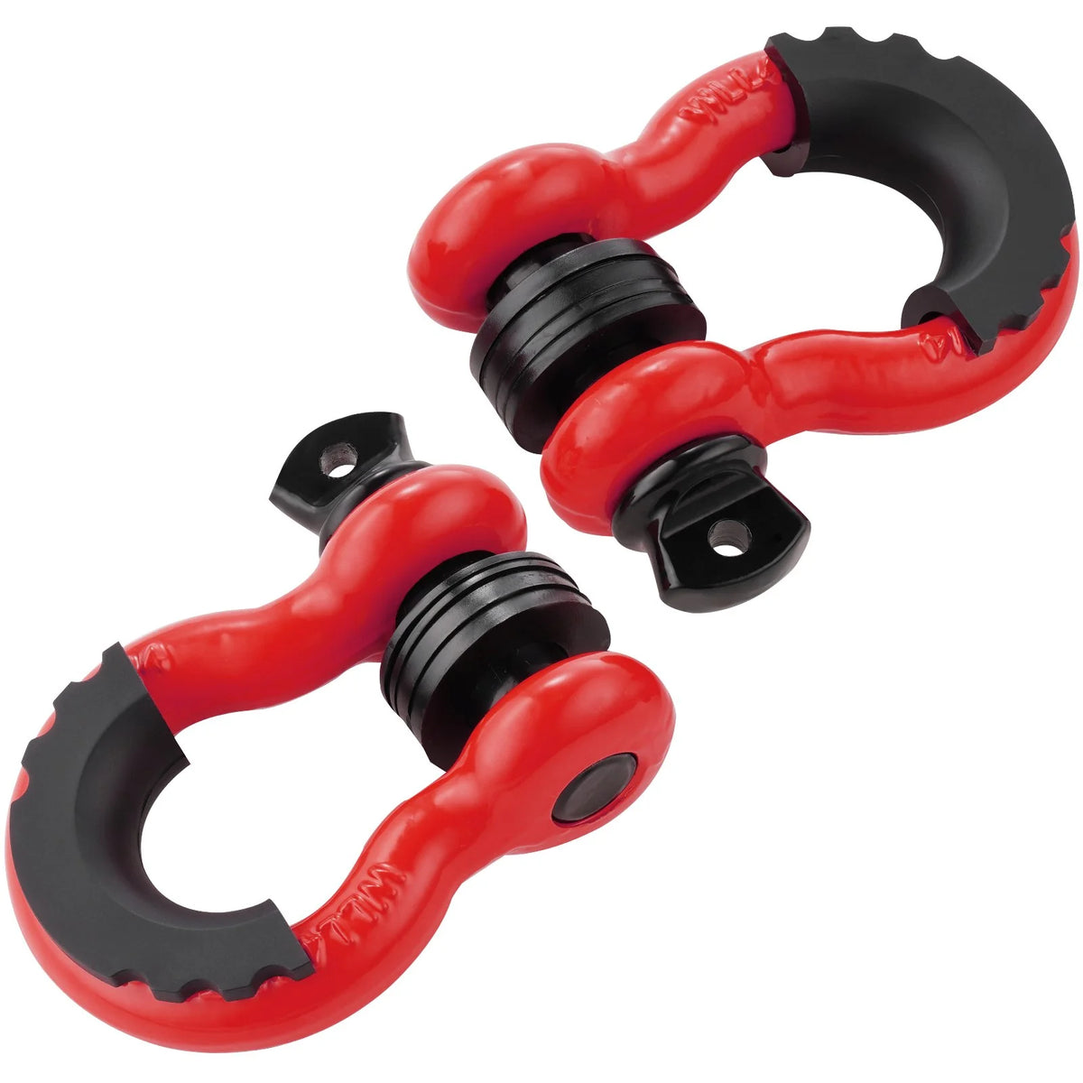D-Ring Shackle 3/4 in, 2-Pack Recovery Shackles with Isolators, Red