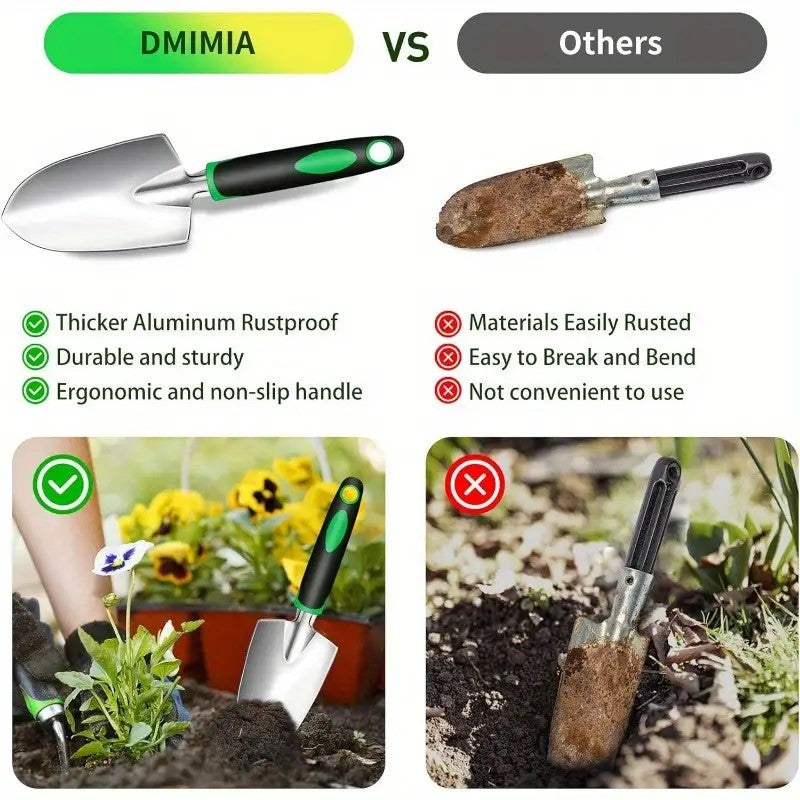 8-Piece Garden Hand Tool Set with Storage Bag and Gloves – image 6