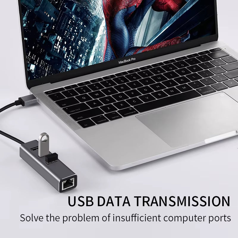 USB Ethernet Adapter Hub - Gigabit RJ45 with 3 USB 3.0 Ports – image 5