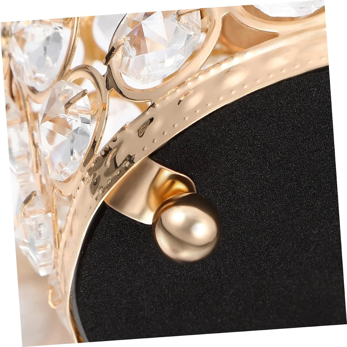 Crystal Jewelry Box Set of 2, Gold Iron & Glass Trinket Holders – image 4