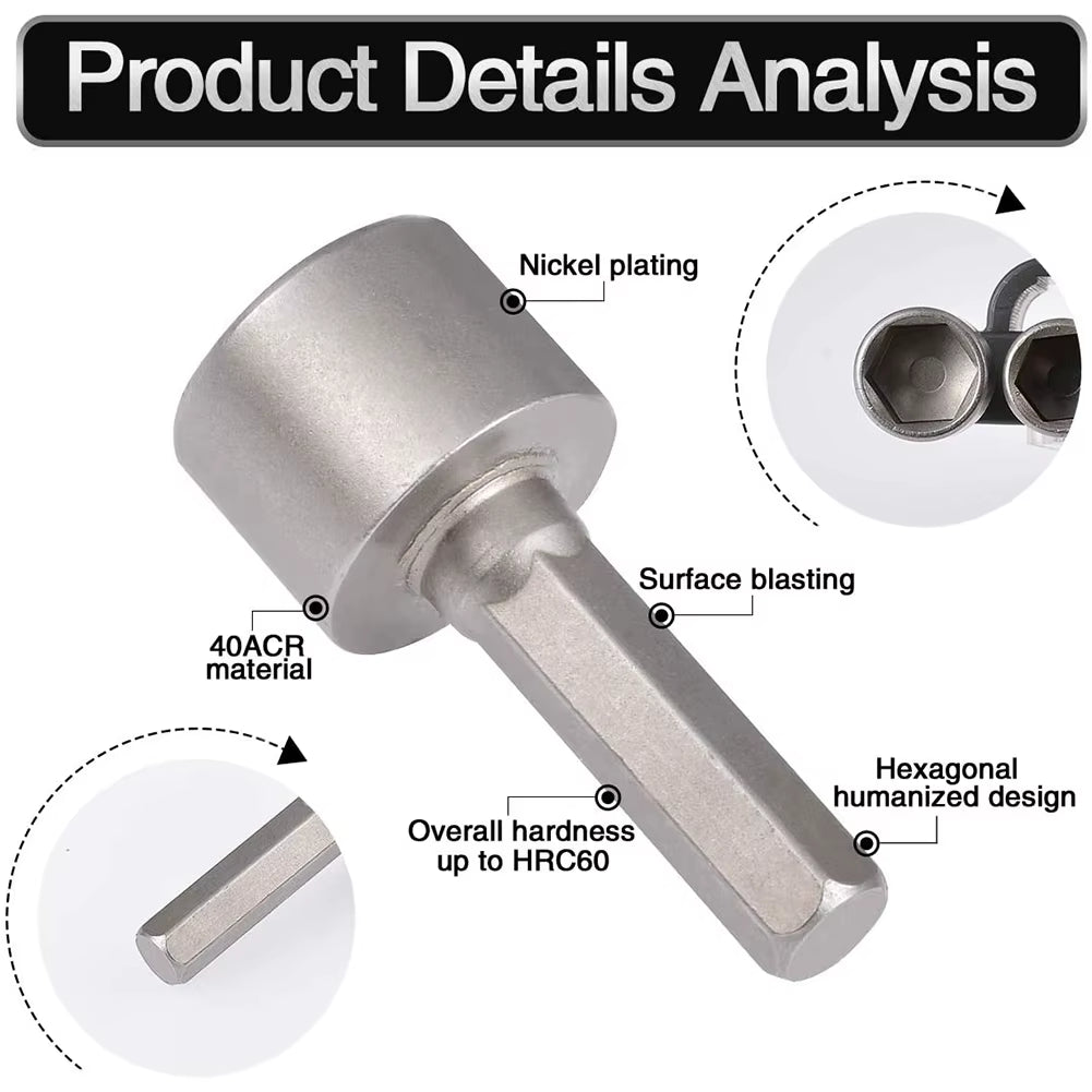Nut Driver Bit Set, 1/4-Inch Hex Shank Metric and SAE Sockets – image 5