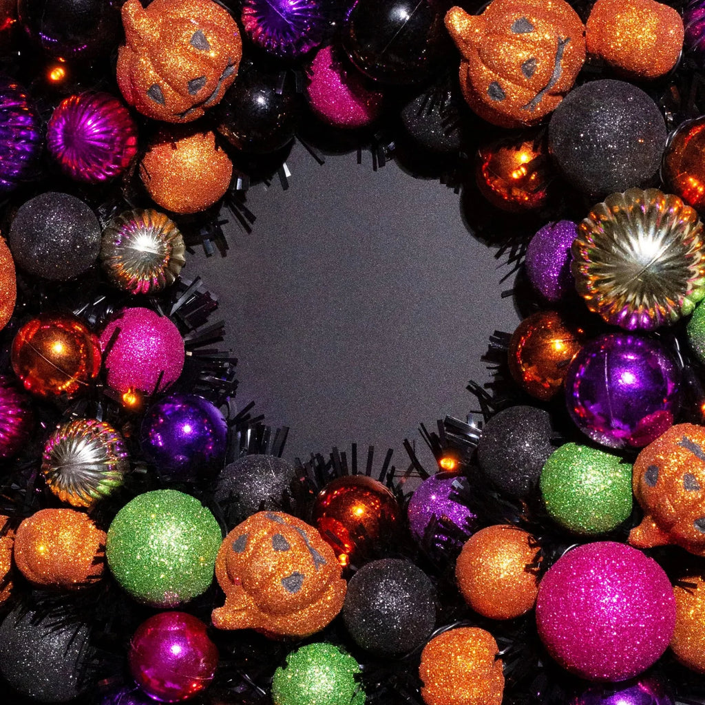 Halloween Wreath 18 in with 20 LED Lights and Pumpkin Ornaments – image 4