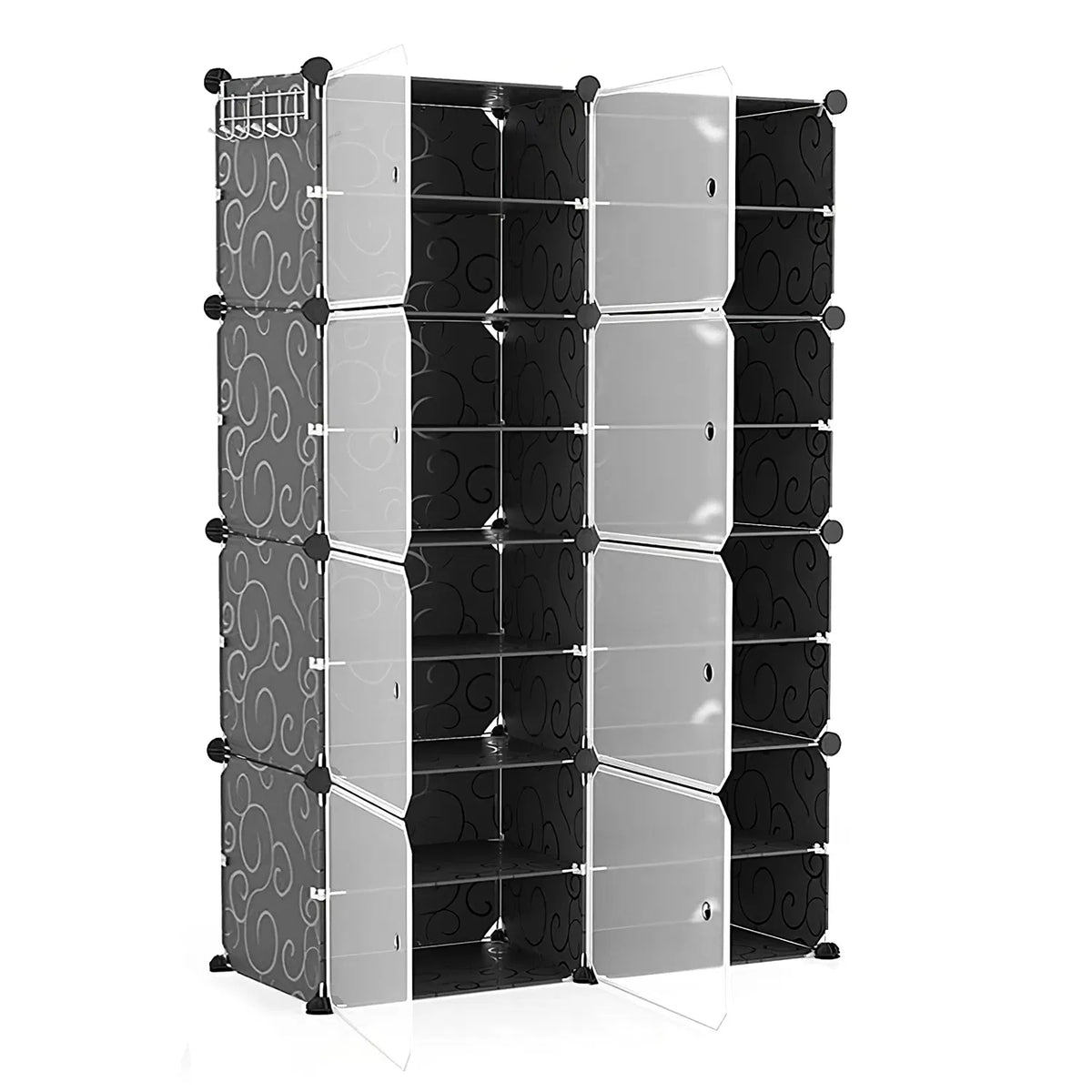 8-Tier 2-Row Shoe Cabinet Tower with Clear Doors, 32 Pairs – image 3