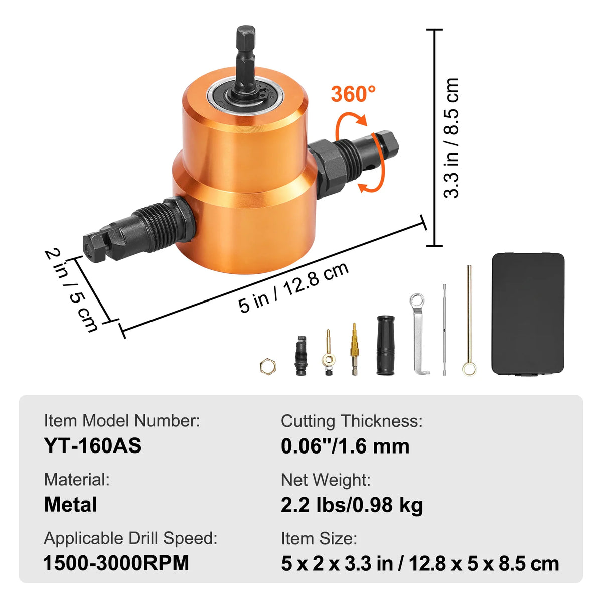 Sheet Metal Nibbler – Double-Head Drill Attachment – image 7