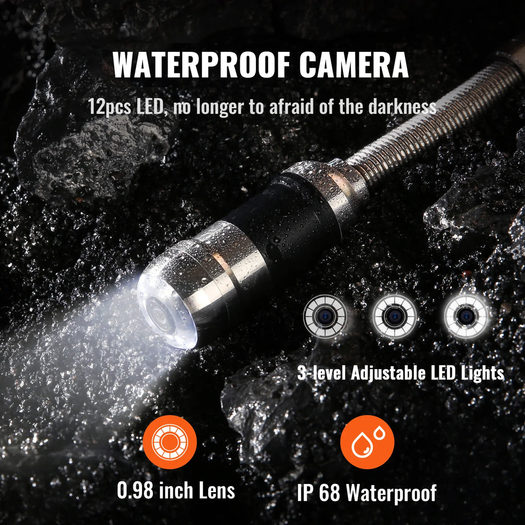 Sewer Camera 100 ft – 7 in Pipe Inspection Camera with DVR – image 4