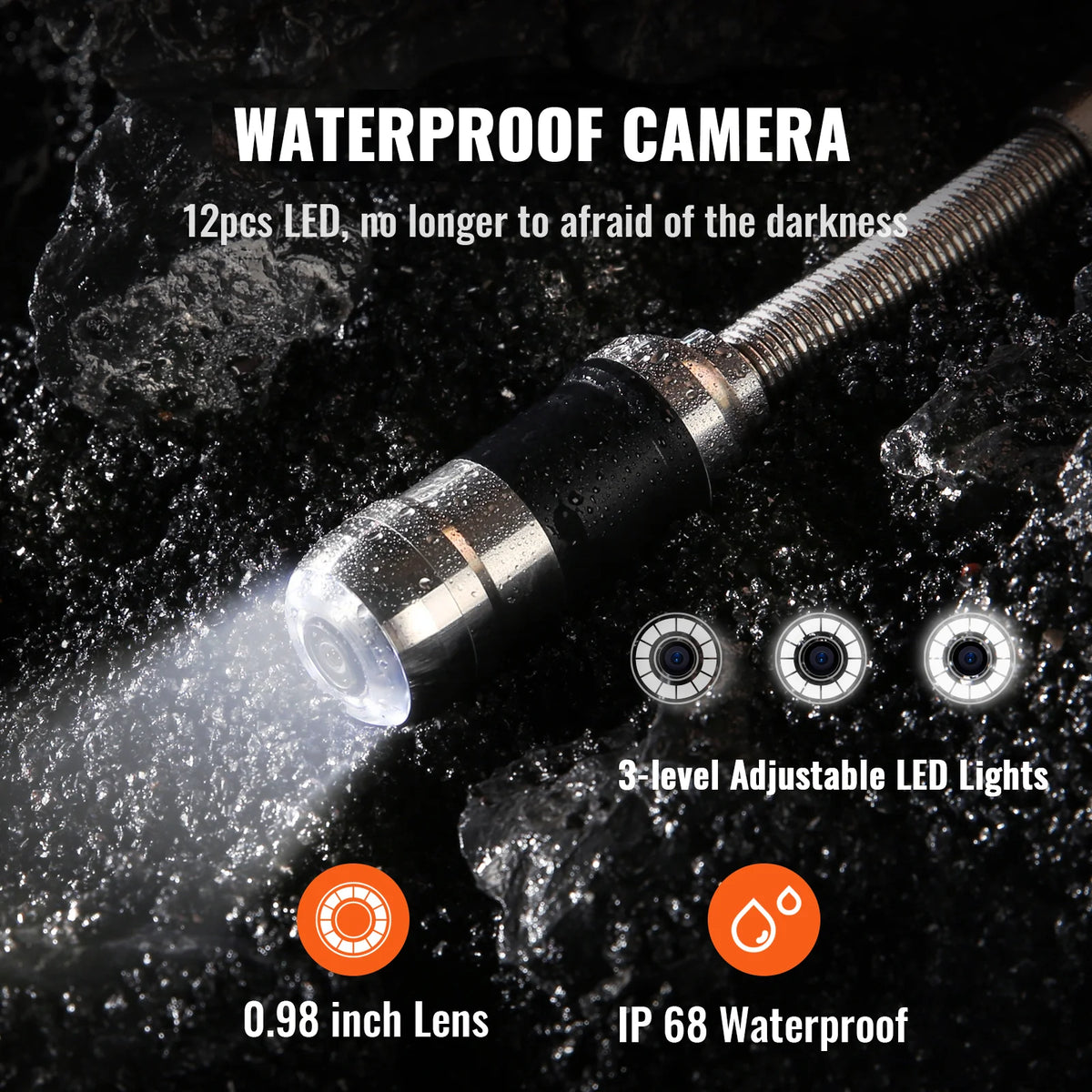 Sewer Camera 100 ft – 7 in Pipe Inspection Camera with DVR – image 4