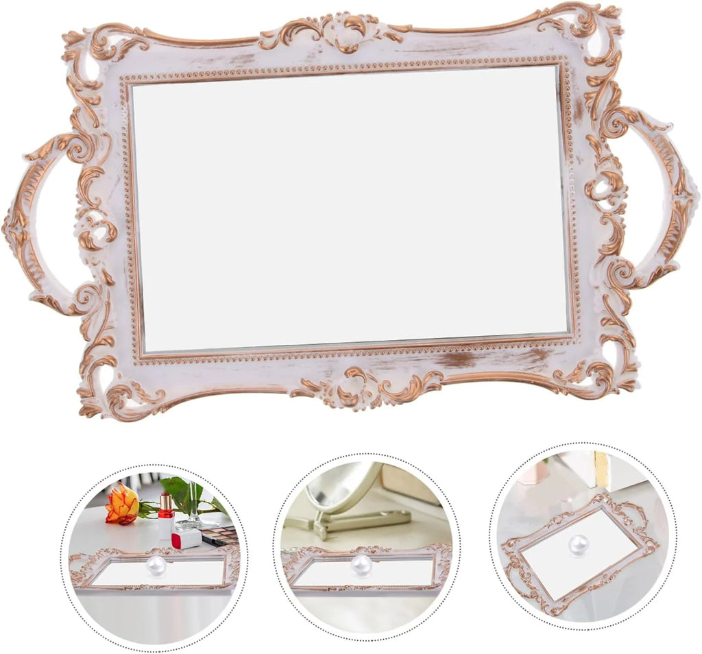 Mirror Vanity Tray - Gold Perfume and Jewelry Display Tray – image 7