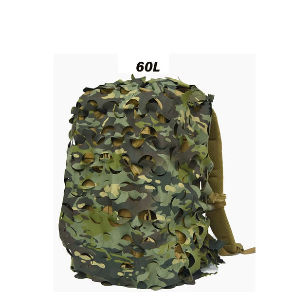 3D Leafy Camo Hunting Backpack Cover, Laser-Cut Fits 60L-80L Packs