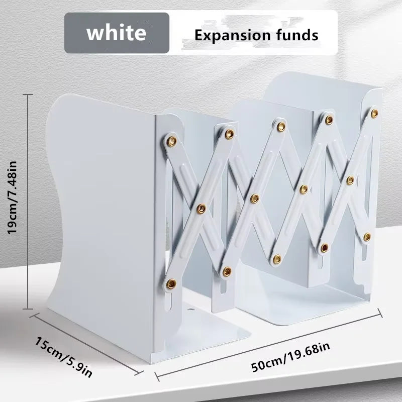 Retractable Metal Book Stand, Adjustable Desk Bookend – image 6