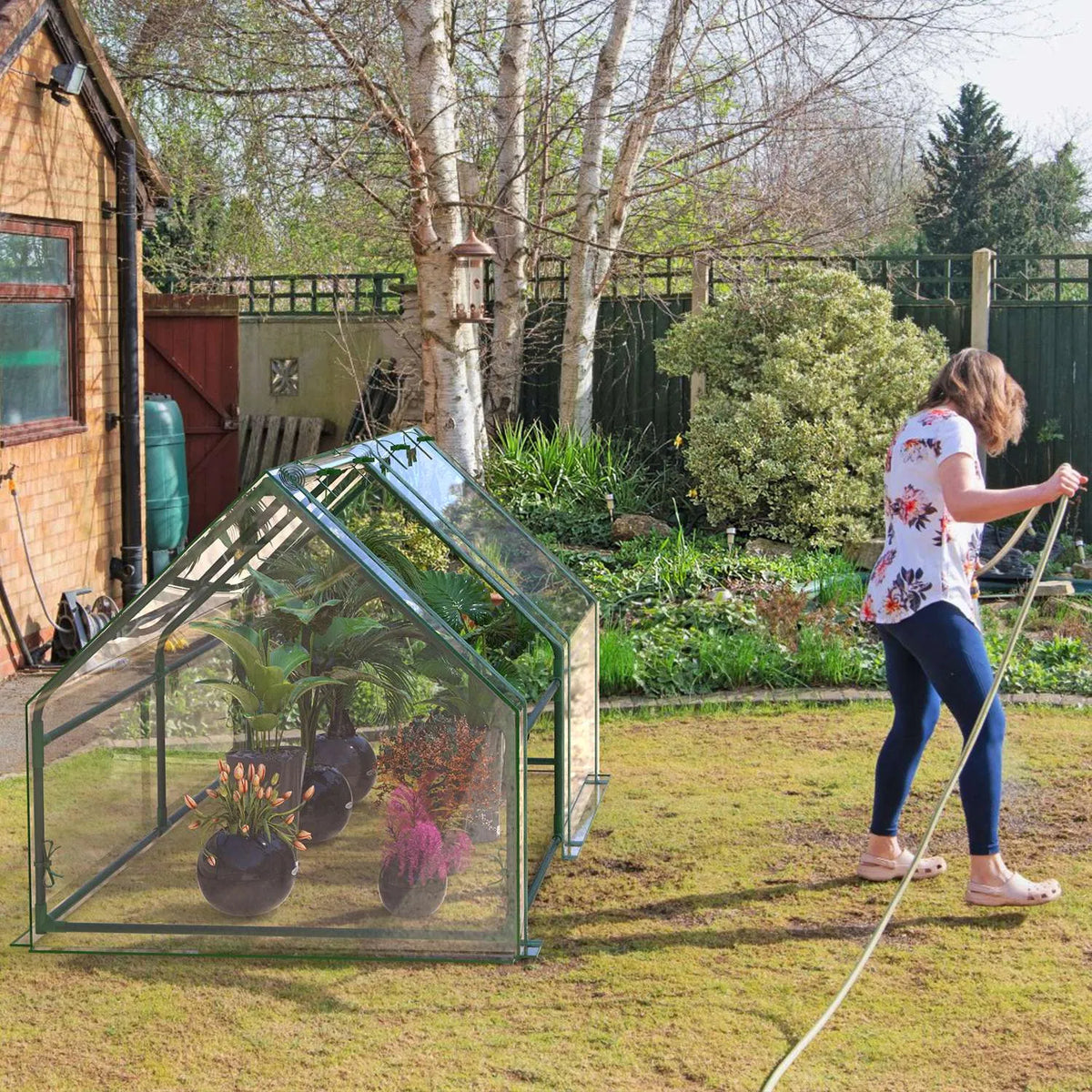 Portable Mini Greenhouse with Zipper Doors, 70.9 x 33.5 x 37.4 in – image 3
