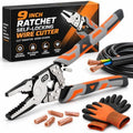 Ratchet Wire Cutter – 9 in Heavy-Duty Lineman's Pliers