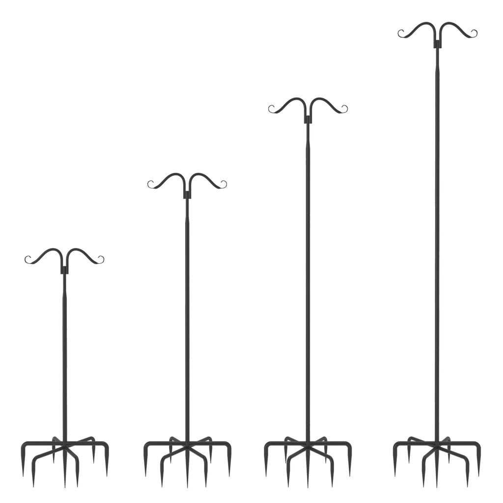 Adjustable String Light Poles 2-Pack, 108 in Metal Shepherd Hooks – image 4