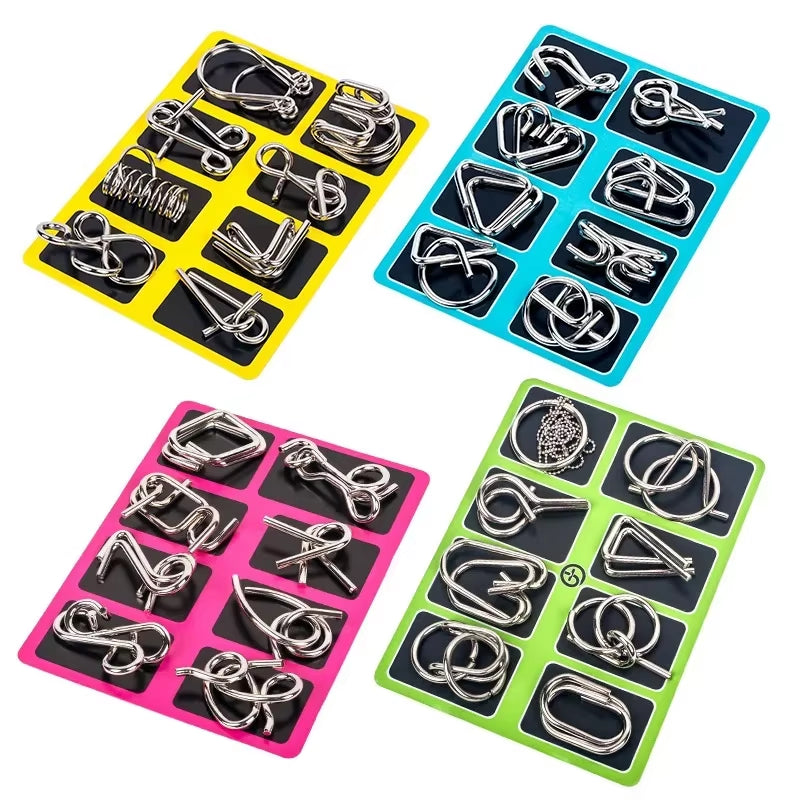 Metal Brain Teaser Puzzle Set - 8 Wire Disentanglement Puzzles – image 4
