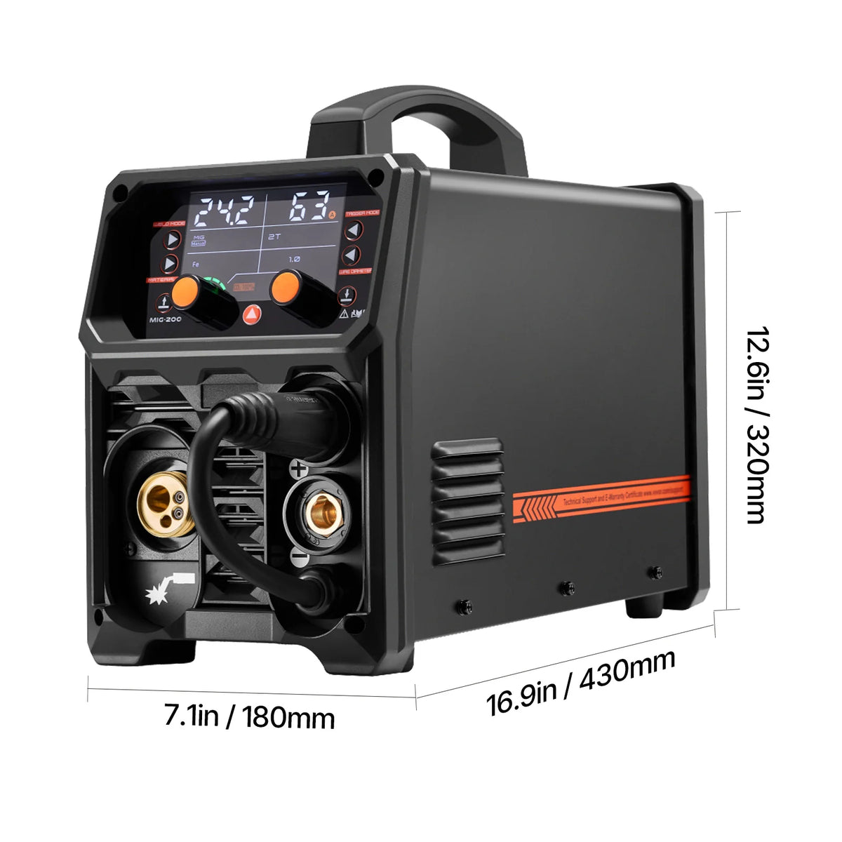 MIG Welder 200A 4-in-1, Flux Core, Stick and Lift TIG, 110V/220V – image 8