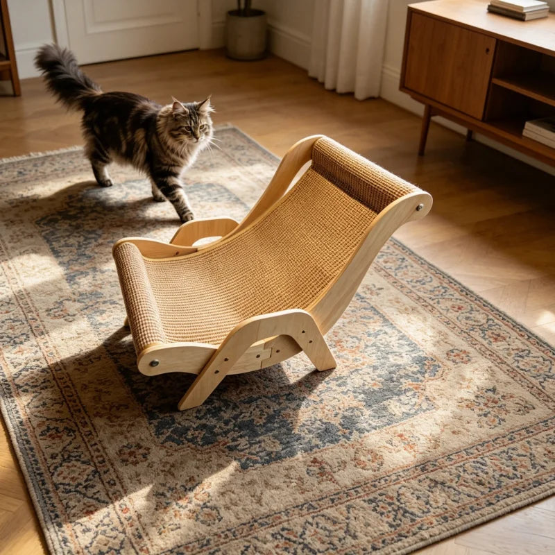 Sisal Cat Scratcher - L-Shaped Wood Scratching Board