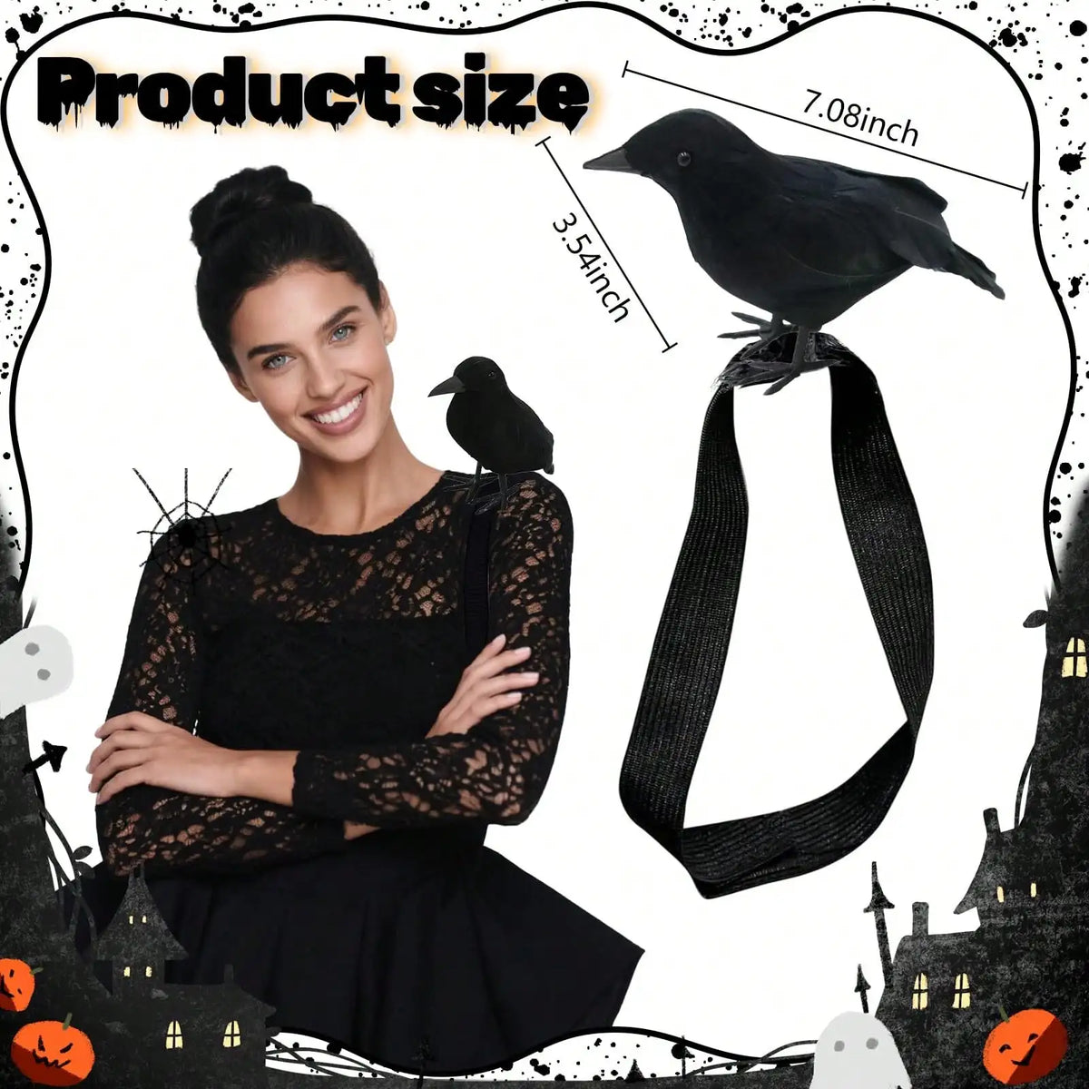 Realistic Halloween Crow Decoration