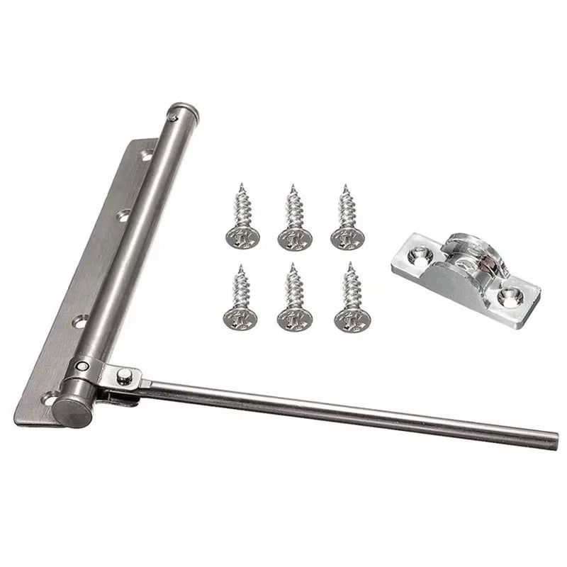 Automatic Door Closer - Adjustable Aluminum Soft Close Spring Hinge, Heavy Duty