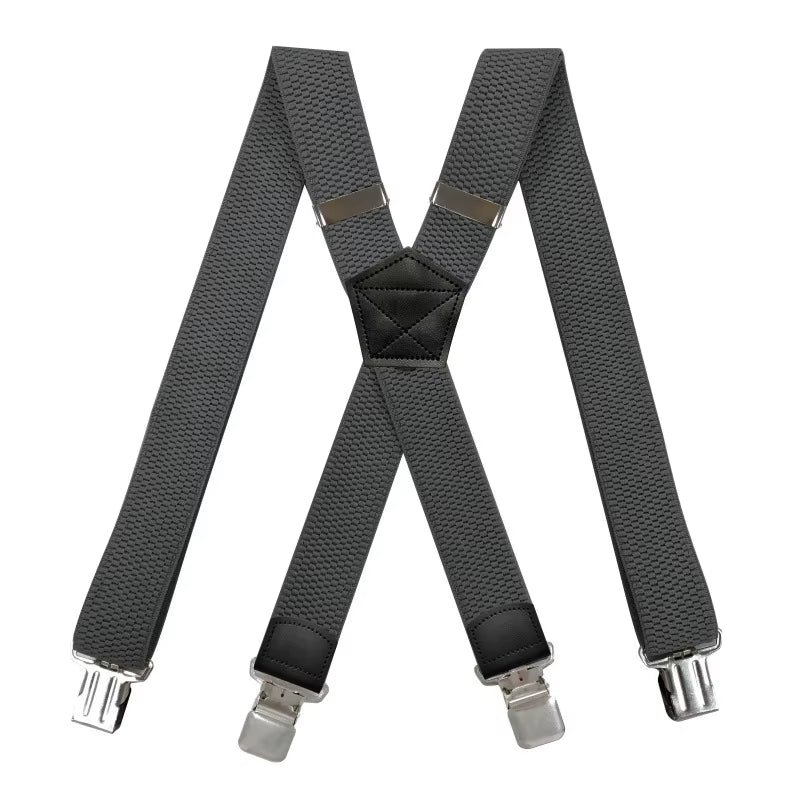 Work Suspenders for Men, X-Back with 4 Metal Clips, Adjustable – image 8