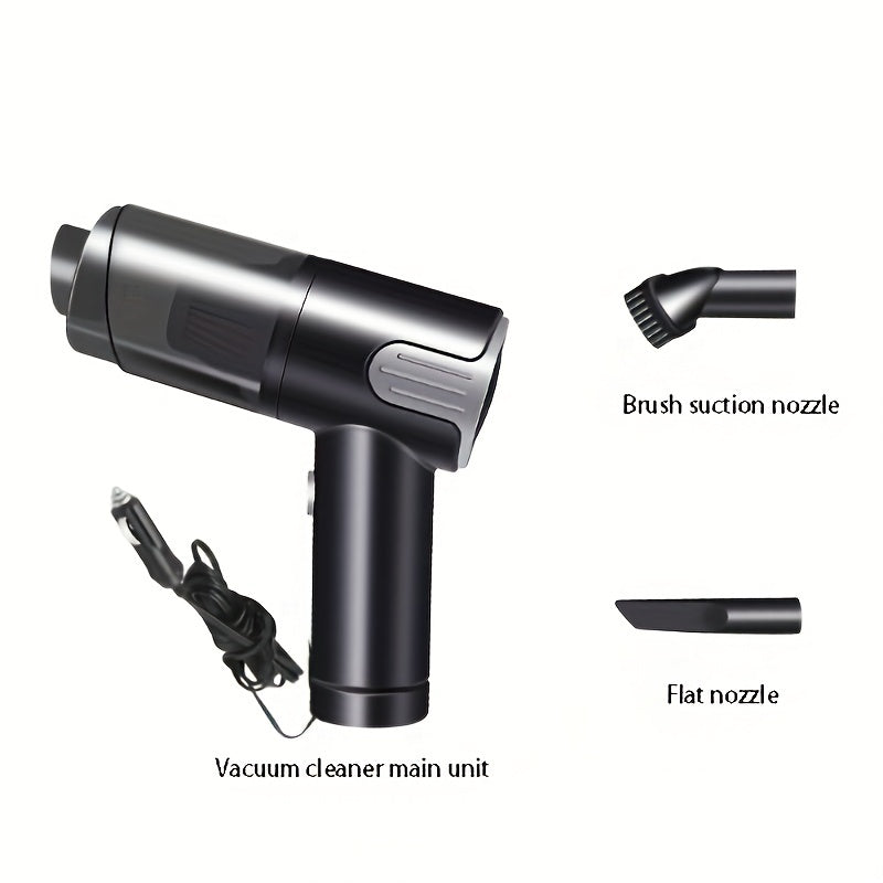 Corded 12V Car Vacuum – Handheld Cleaner with Crevice & Brush Tools