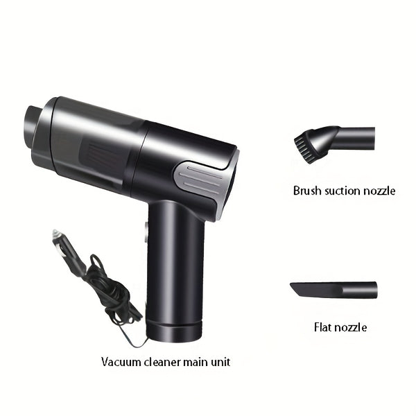 Corded 12V Car Vacuum – Handheld Cleaner with Crevice & Brush Tools