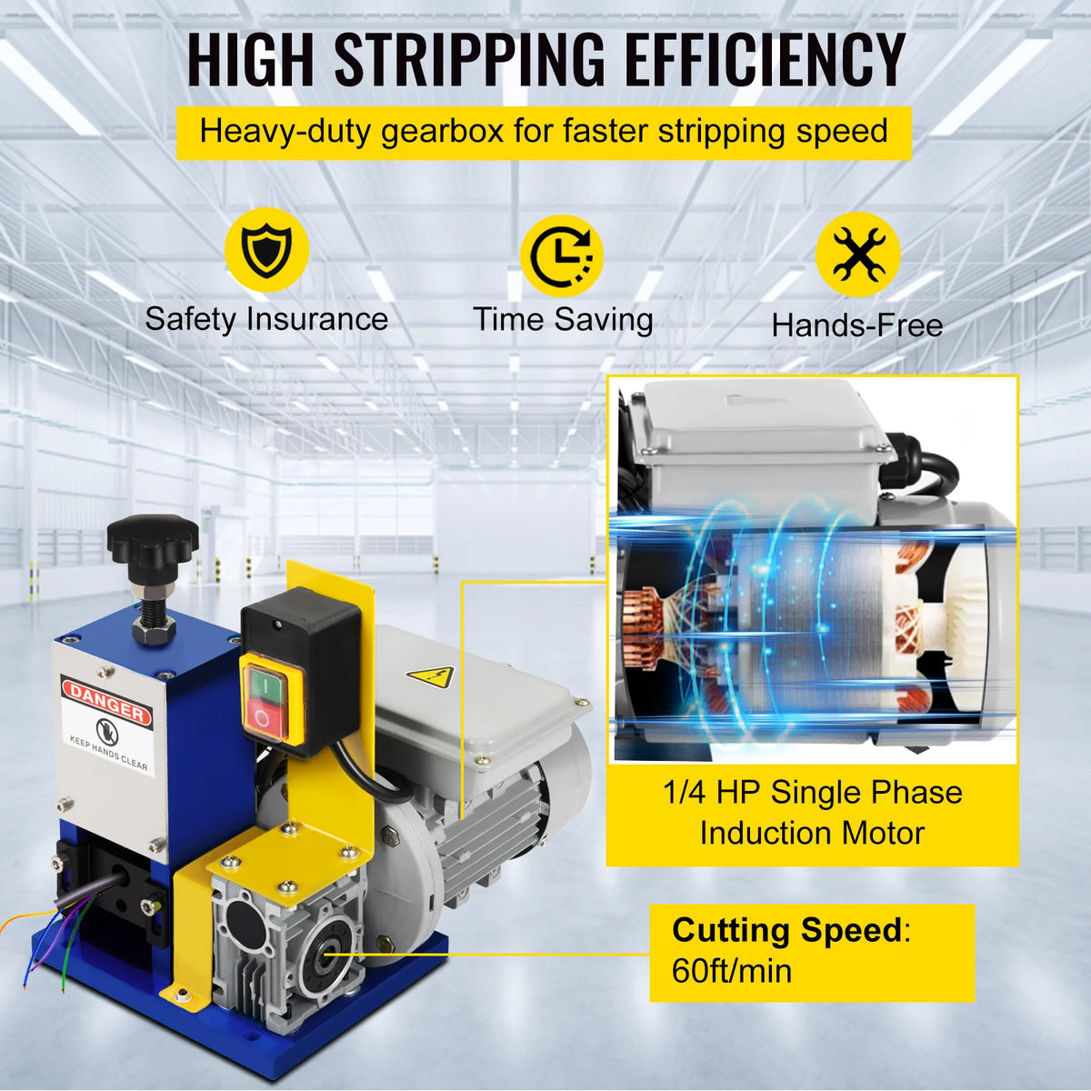 Electric Wire Stripping Machine 180W for 0.05-1 in Scrap Wire – image 5