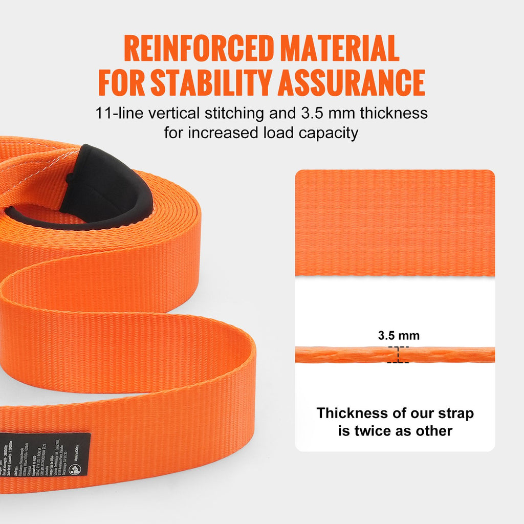Tow Strap Recovery Kit – 3 in x 30 ft with D-Ring Shackles – image 4