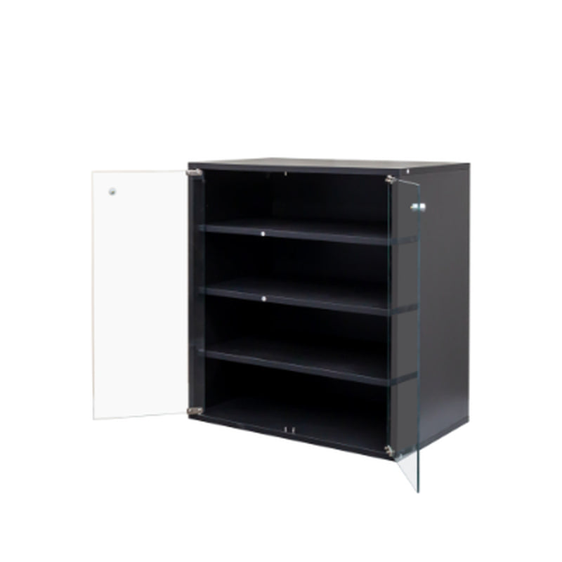 Sneaker Display Case with RGB LED Light and Glass Door, Stackable – image 6