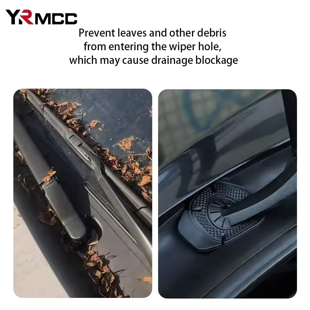 Windshield Wiper Hole Cover 2 Pack - Silicone Leaf & Debris Guard