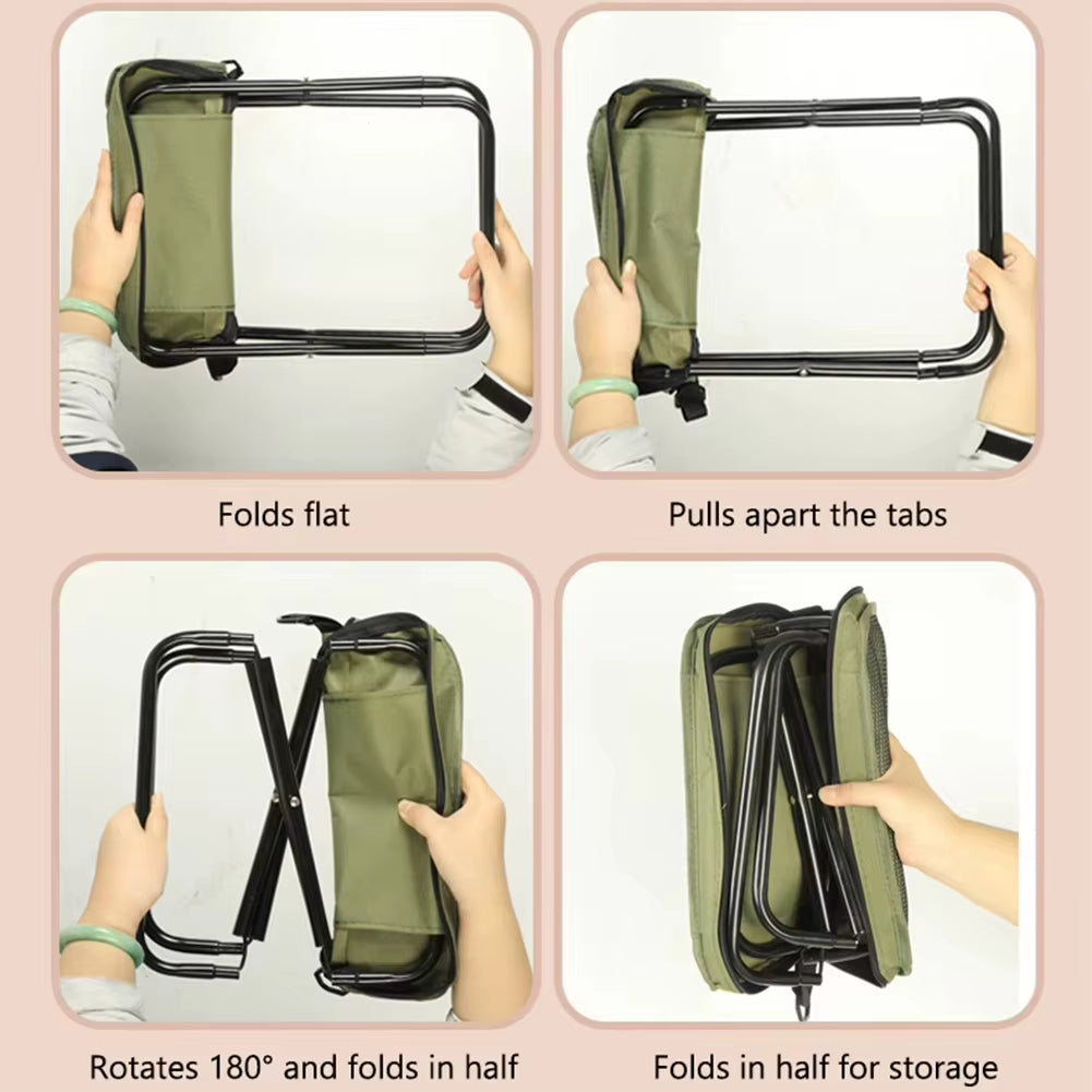 Folding Camping Stool – Portable Shoulder Bag Outdoor Seat – image 7
