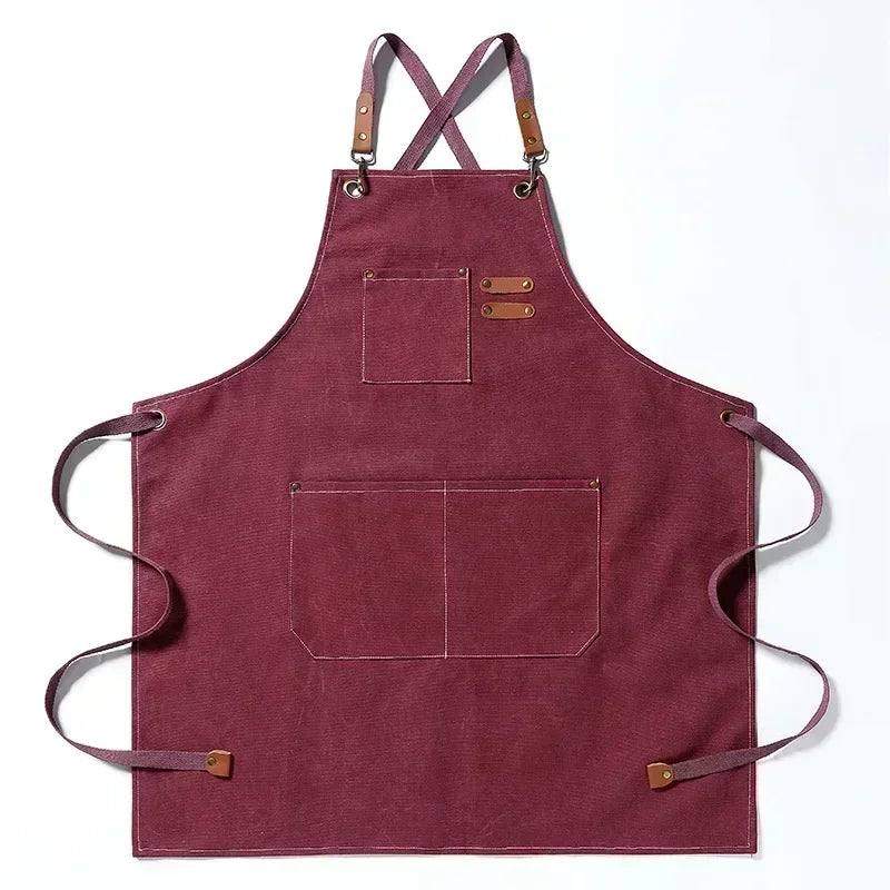 Canvas Work Apron – Cotton Shop and Grill Apron, Unisex