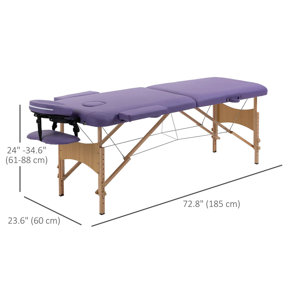 Folding Lash and Facial Bed 72 Inch, 9 Height Settings, Carry Case – image 3