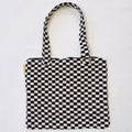 Checkered Tote Bag - Zippered Lined Shoulder Tote with Pocket – image 7