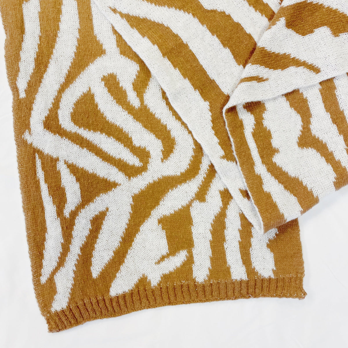 Zebra Knit Scarf – Reversible Cozy Winter Scarf, 13 x 78 in – image 7