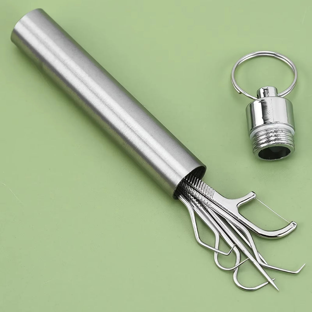 Stainless Steel Reusable Toothpicks Set with Portable Case