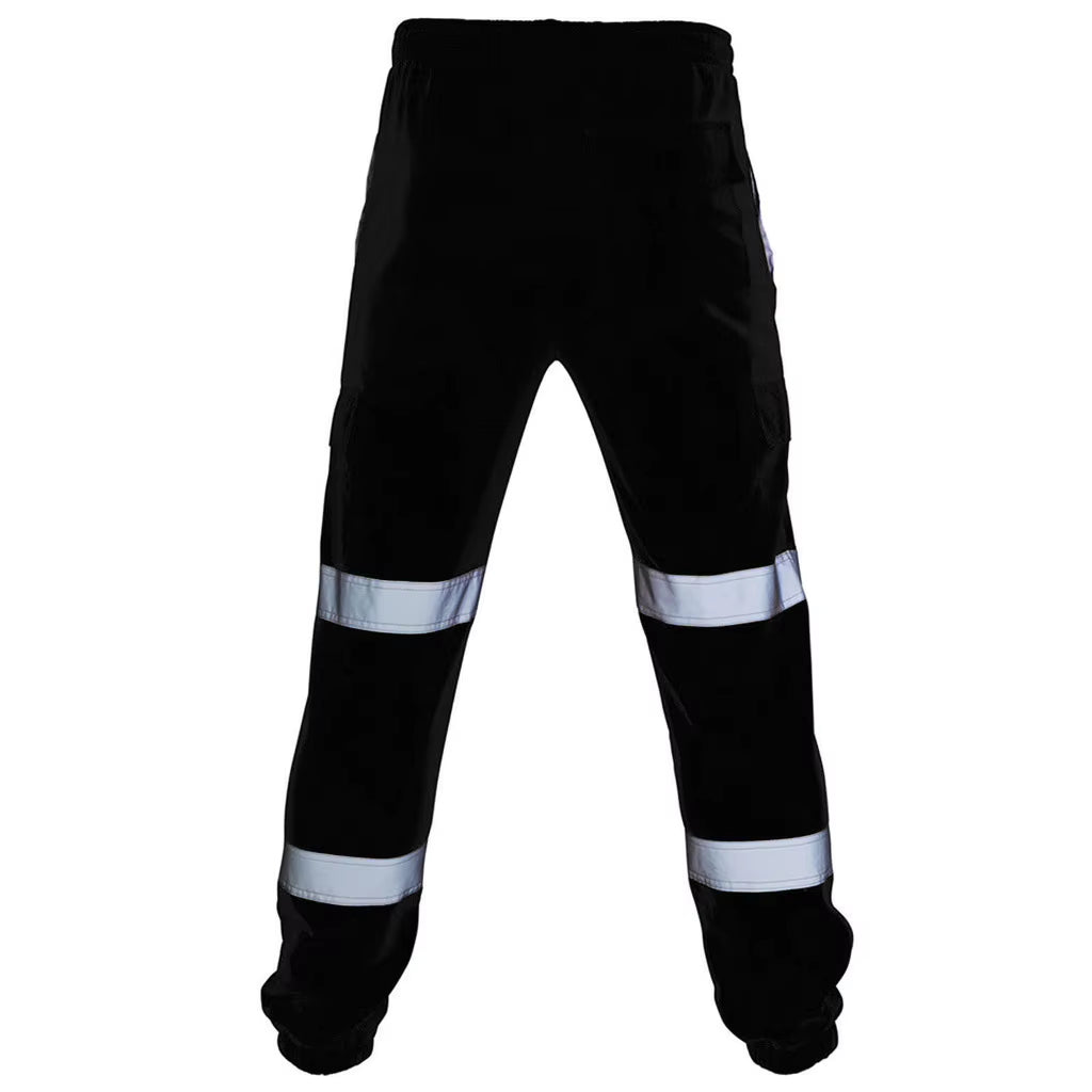 Work Hi-Vis Cargo Pants with Reflective Stripes, Multi-Pocket – image 4